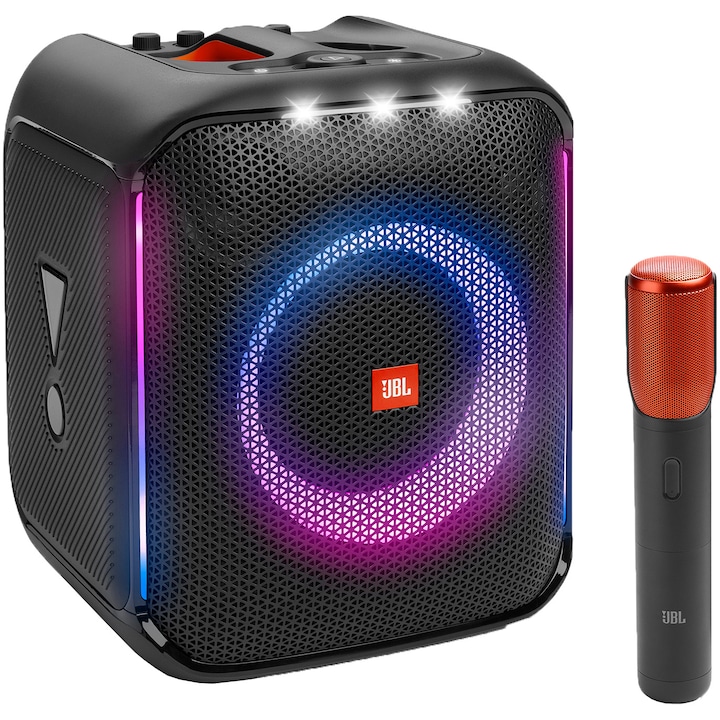 Преносима тонколона JBL Partybox Encore, 100W, Bluetooth, 10H, Light show, IPX4, Безжичен микрофон, Черен