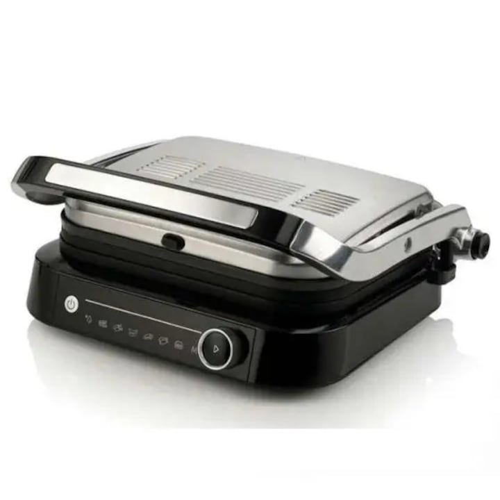 Gratar electric, Gorenje, Otel inoxidabil, 2100 W, Negru/Argintiu