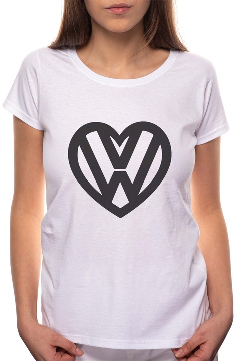 VW Heart, Kerek nyakú női póló, 100% Pamut, 527, Fehér