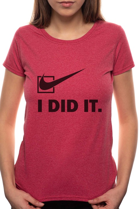 I Did It, Kerek nyakú női póló, 100% Pamut, 529, Bordó
