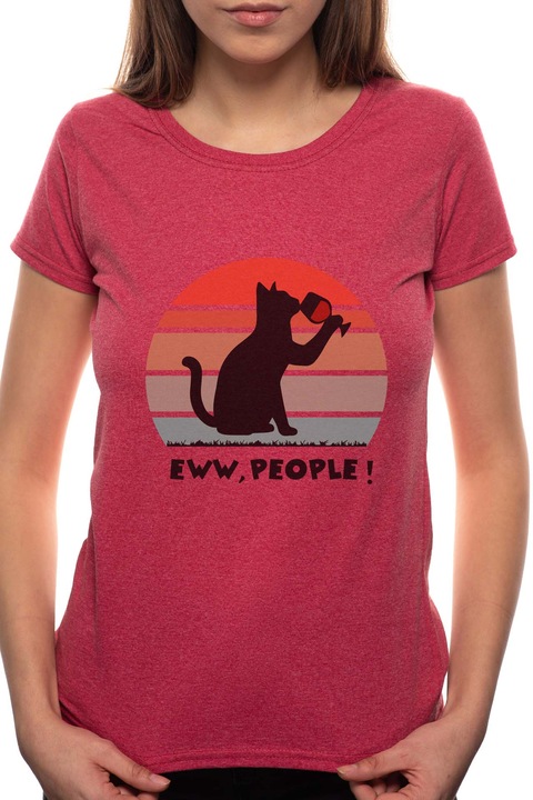 Eww people, Kerek nyakú női póló, 100% Pamut, 536, Bordó