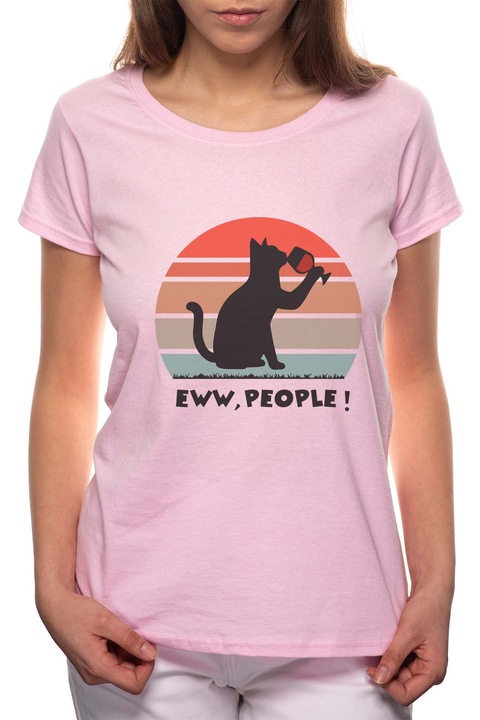 Eww people, Kerek nyakú női póló, 100% Pamut, 536, Rózsaszín
