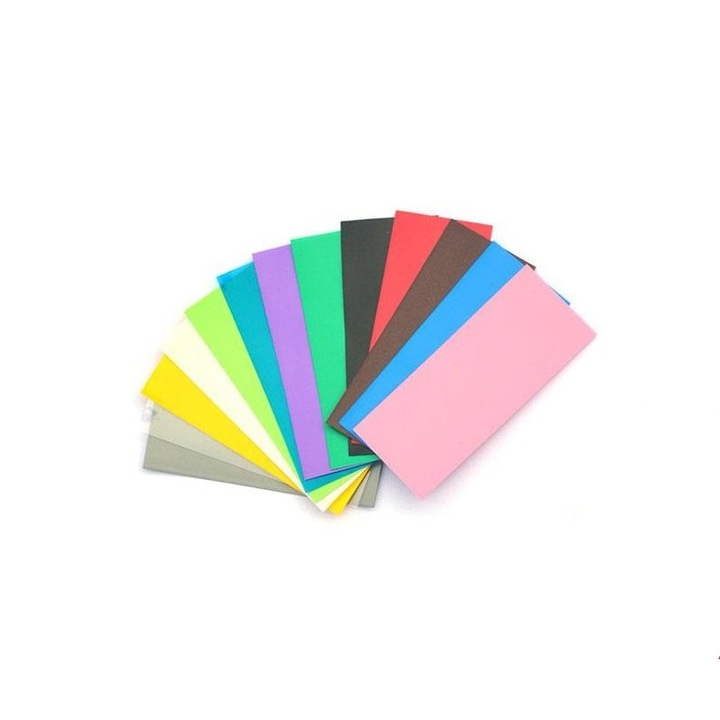 Set 50 bucati tuburi pvc termocontractabile, pentru baterii 20700 21700, multicolor