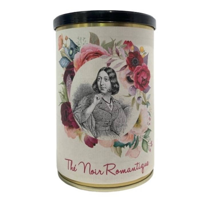 Ceai negru, Thé Noir Romantique, petale de trandafir, hibiscus si mar, cutie metalica, 100g - 50 portii