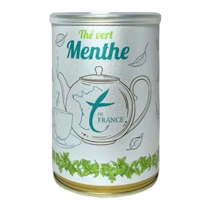 Зелен чай, Thé Vert Menthe, "барут", мента, метална кутия, 100гр - 50 порции