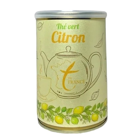 Ceai verde, Thé Vert Citron, lamaie, portocala si ghimbir, cutie metalica, 100g - 50 portii