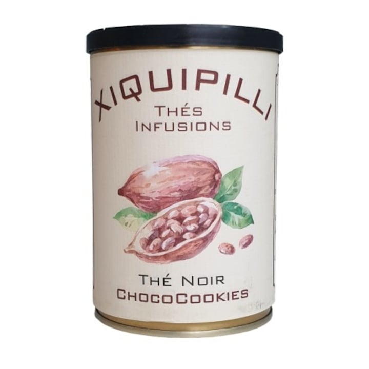 Черен чай, Xiquipilli Chococookies, какао и портокал, метална кутия, 100гр - 50 порции