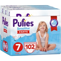 Scutece-chilotel Pufies Sensitive, Marimea 7, 17+ kg, 102 buc, Maxi pack x 3