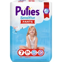 Scutece-chilotel Pufies Sensitive, Marimea 7, 34 buc, Maxi Pack