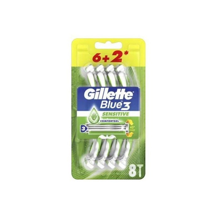 Set 8 aparate de ras de unica folosinta Gillette Blue3 Sensitive