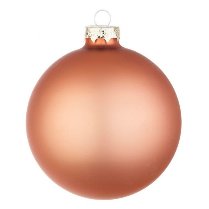 Set 16 globuri sticla maro mat 10 cm
