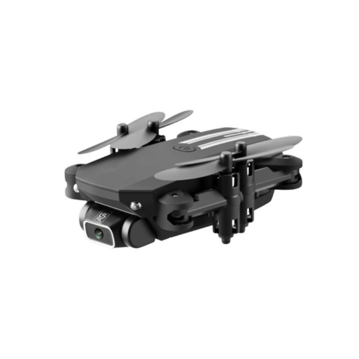 Drone LS Mini черен модел с LED, 4K камера, Wifi свързаност и телефонно предаване, 2 батерии, 360° ротация, бутон за излитане/кацане, сензор за гравитация и избягване на препятствия, 3D VR изживяване
