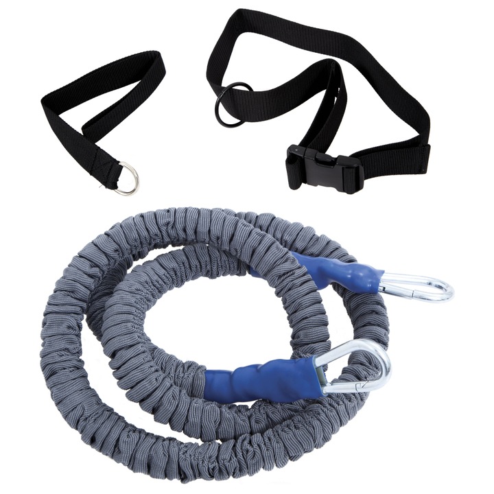 Banda de rezistenta pentru antrenament Amila, Latex, 1.5 m, Gri/Negru