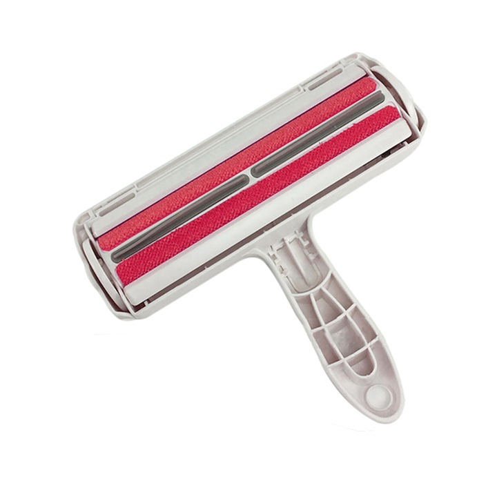 Четка за почистване на косми от кучета/котки, Uazeo, 20x20x3 см, Червена