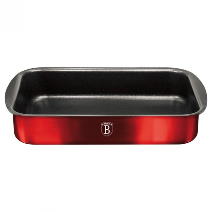 Tava de copt, Berlinger Haus, Burgundy Edition BH-1540A, Otel carbon, 35x27 cm, Rosu
