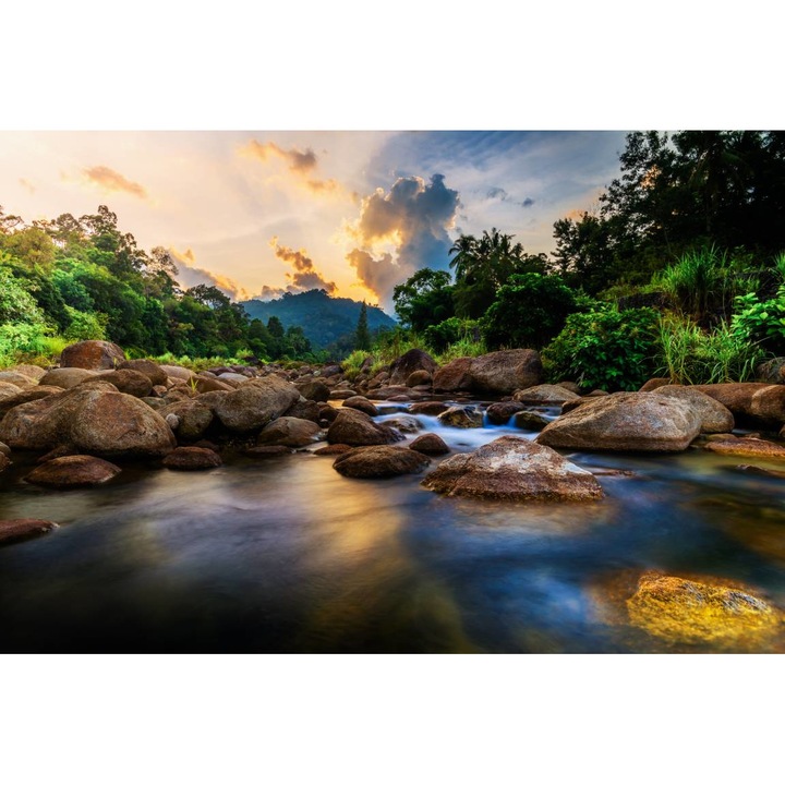 Öntapadó PVC tapéta - River With Colored Stones, 100 x 150 cm