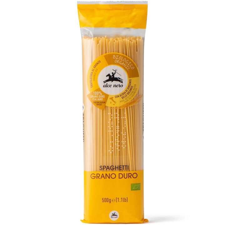 Spaghete Alce Nero Bio din grau dur, 500g
