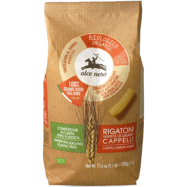 Rigatoni Bio Senatore Cappelli Alce Nero, 500g