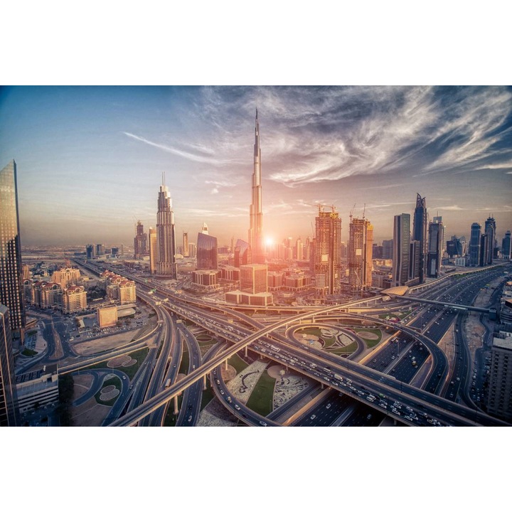 PVC öntapadó tapéta - Dubai Skyscraper at Sunset, 100 x 150 cm