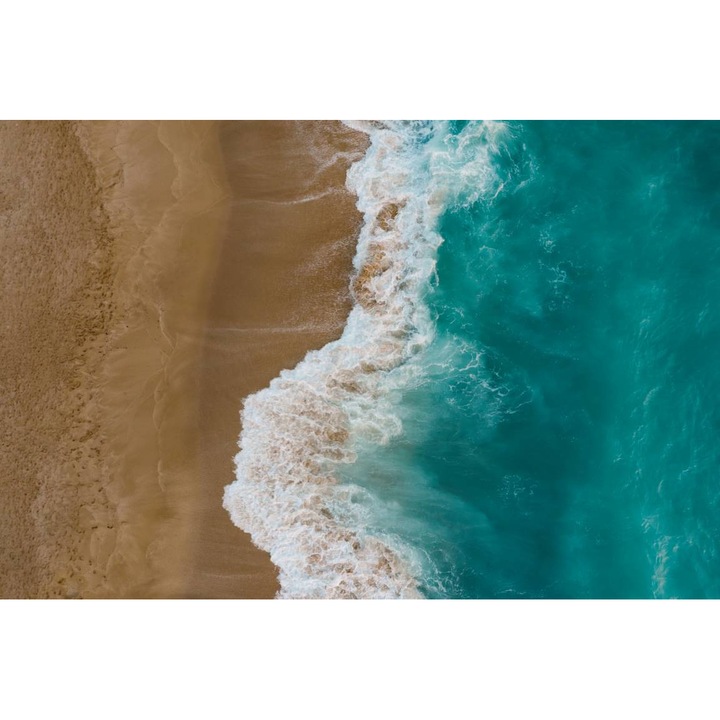 PVC öntapadó tapéta - The Wave Breaks on the Beach Sand, 100 x 150 cm