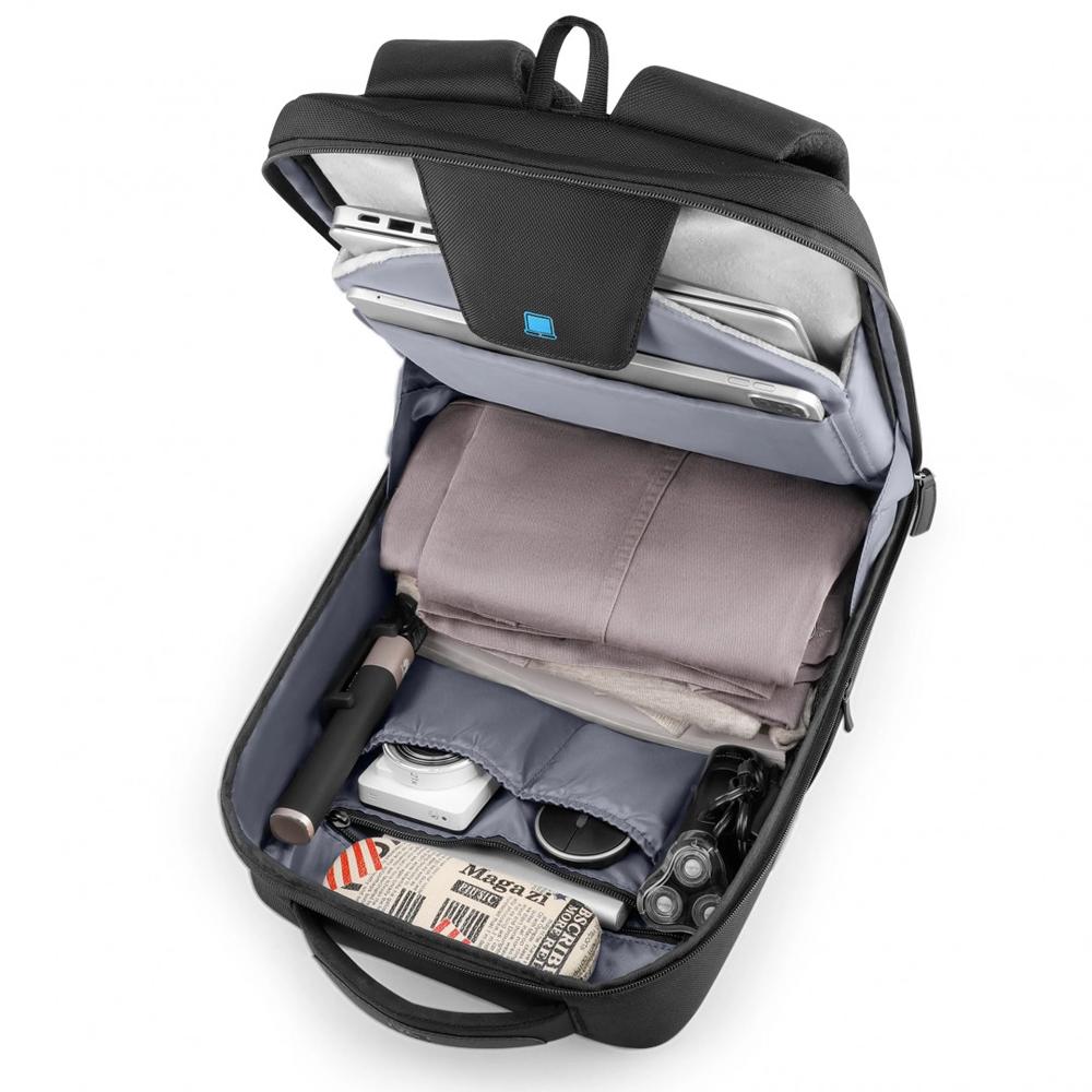Rucsac Mark Ryden compatibil cu laptop 15.6", 25L, port USB, full impermeabil, sistem antifurt, unisex, spatios, negru, perfect pentru calatorie, servici sau scoala