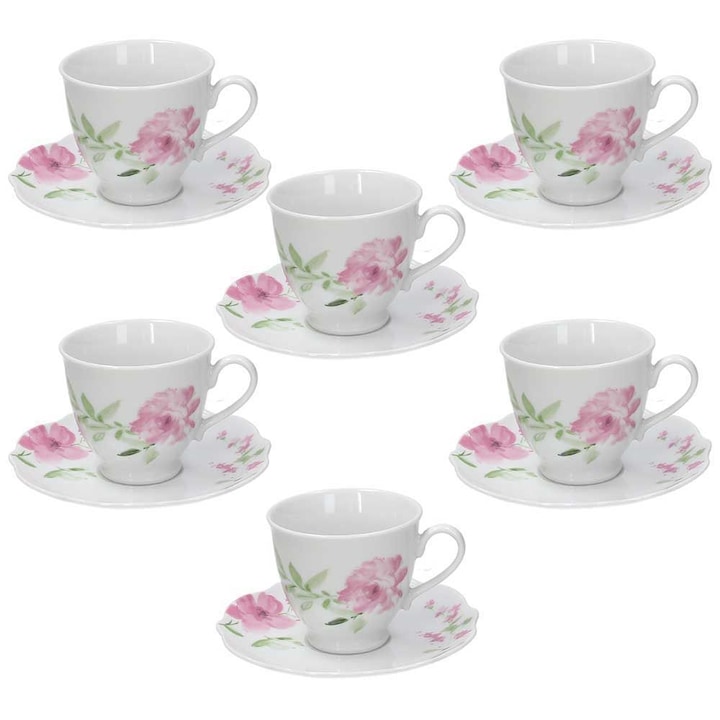 Сервиз за чай 12 части, Tognana Wild Rose, 180 мл