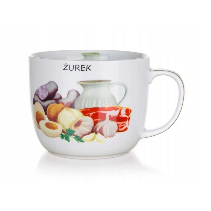 Купа за супа, Банкетна, Керамична, Модел Зурек, 730 мл, Бяла