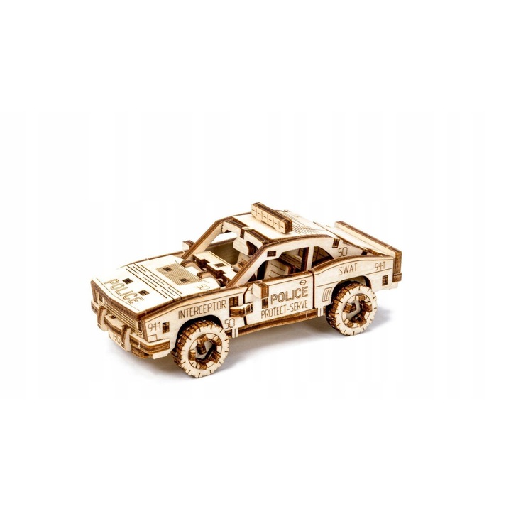 Wooden.city 3D puzzle, autó motívum, 103 darab, fa, bézs, barna