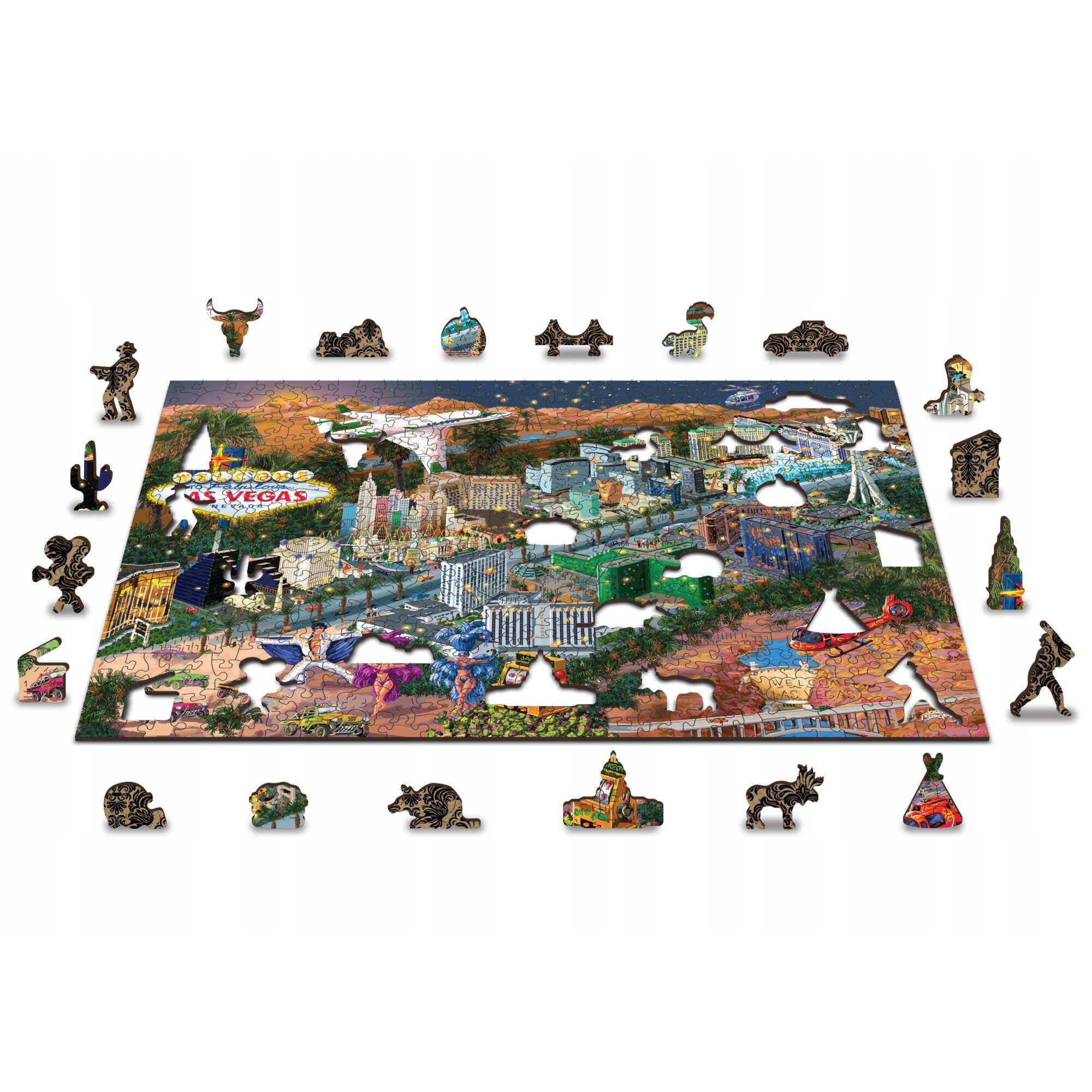 Puzzle cu figurine Magboss, Motiv Las Vegas, 505 Piese, Multicolor, 8 ...