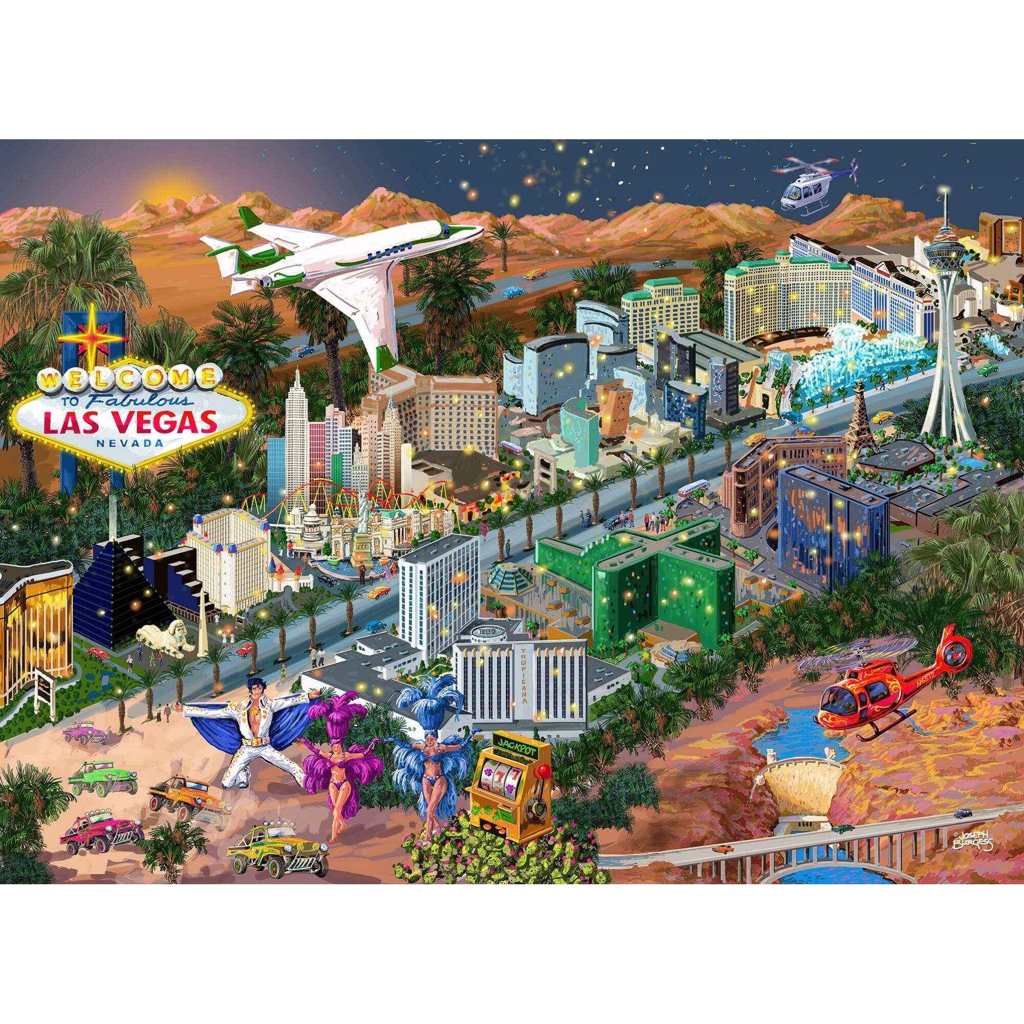 Puzzle cu figurine Magboss, Motiv Las Vegas, 505 Piese, Multicolor, 8 ...