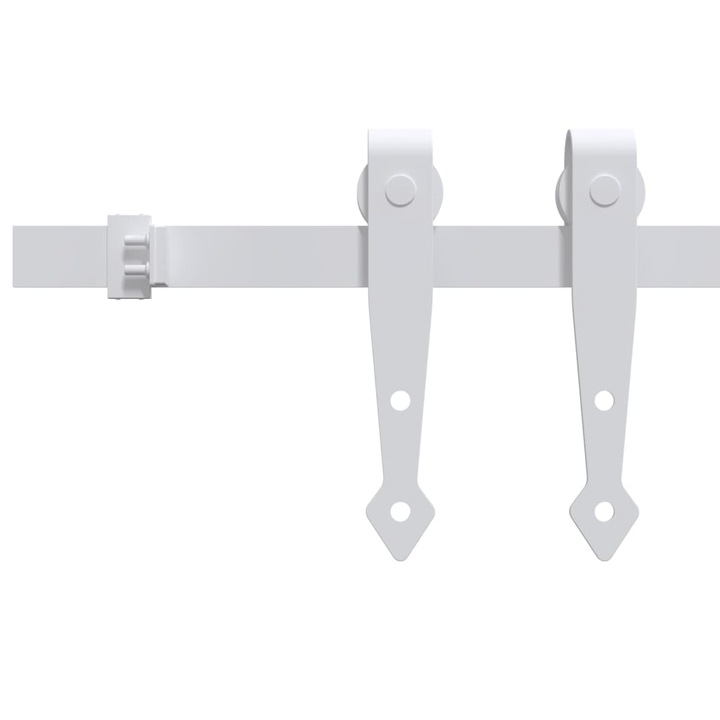 Set glisare mini usa pentru dulap vidaXL, alb, otel carbon, 200 cm