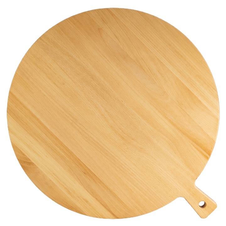 Platou lemn, cu maner, Cesiro, 525x450x20 mm, Maro natur