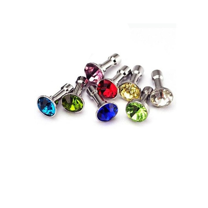 Set 10 bucati dop antipraf pentru iphone, samsung, htc, sony, 3.5mm diamant