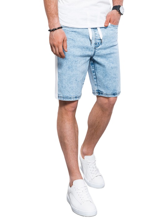 Blugi scurti Ombre W363 negru, Albastru deschis