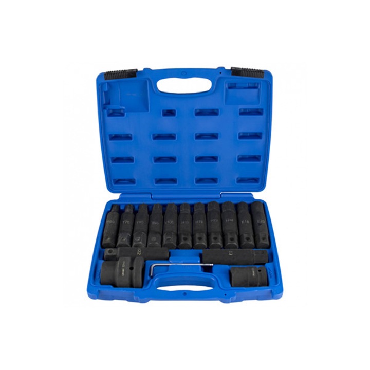 Trusa de 16 tubulare de impact JBM 09956, adaptoare 3/4 inch si 1 inch