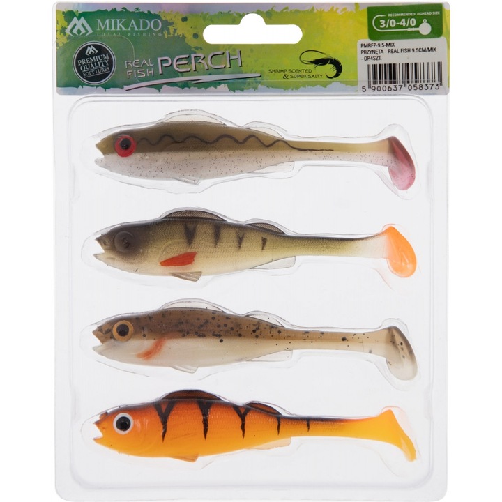 4 db-os csomag, Mikado, Real Fish 9,5 cm-es keverék