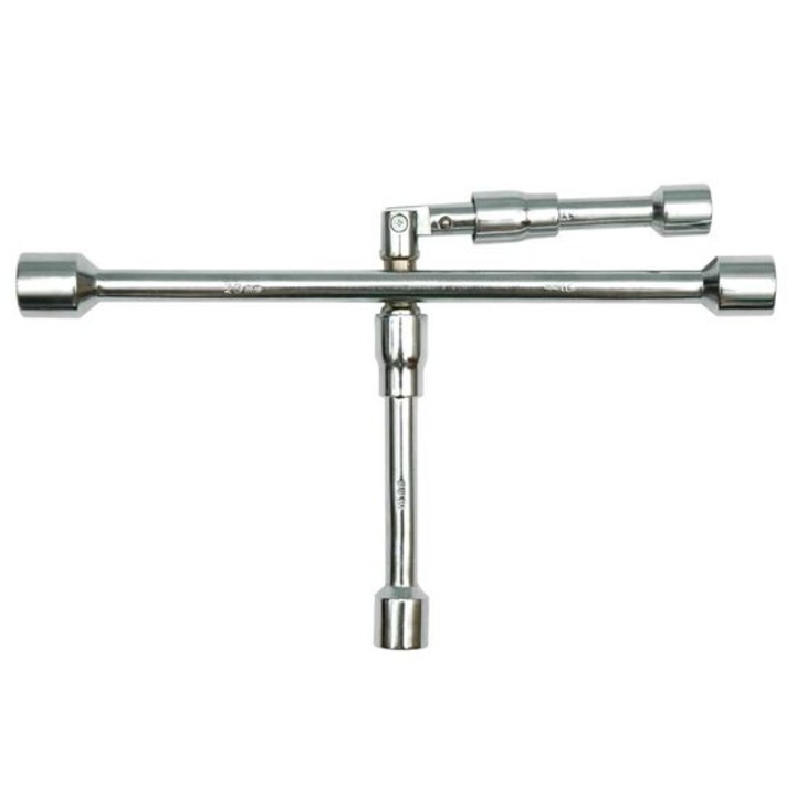 Кръстат ключ за колела Vorel, 2 сгъваеми елемента, 17/19/21/23 мм