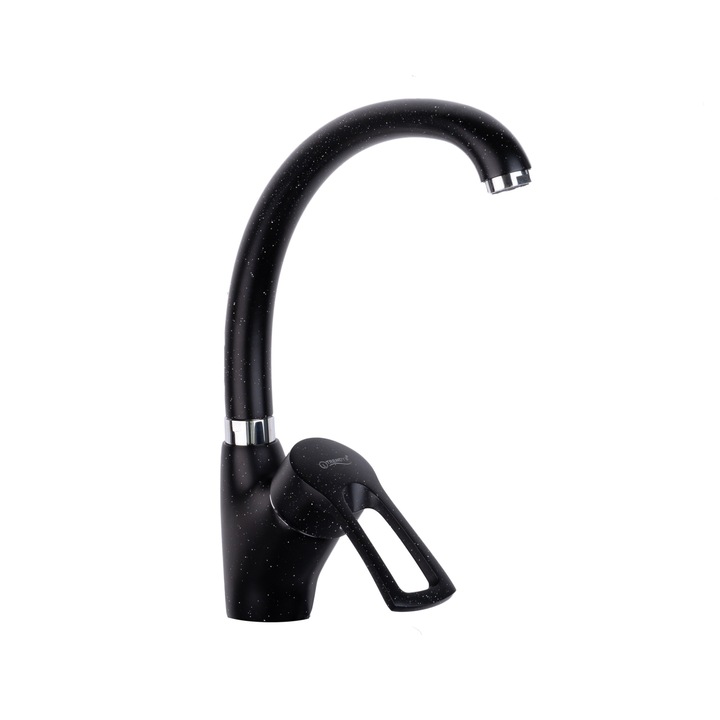 TRENDY'S konyhai csaptelep, hattyú típusú, fekete gránit