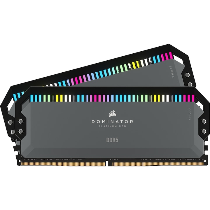 Memorie Corsair DOMINATOR PLATINUM AMD EXPO Cool Grey Heatspreader, DDR5, 5600MT/s 64GB (2x32GB), CL 40, RGB