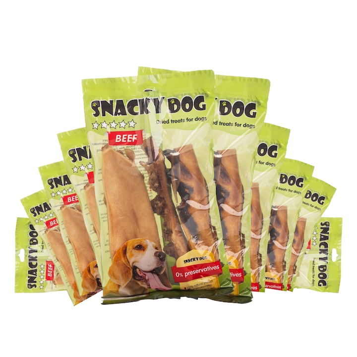 Опаковка от 10 x Награда за кучета Snacky Dog телешки скалп, 1500 g