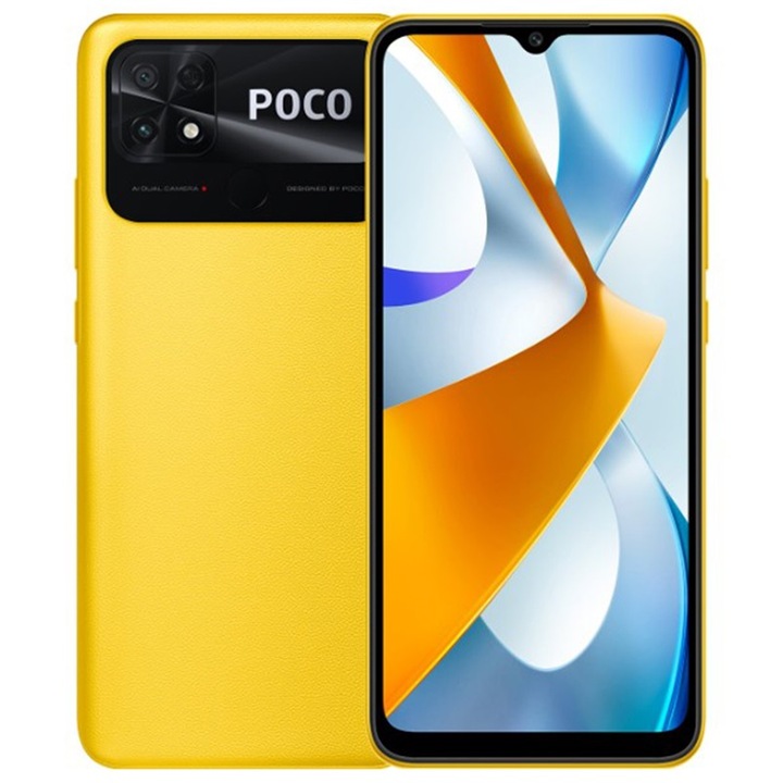 Poco C40 (produced by Xiaomi) Mobiltelefon, Dual SIM, Kártyafüggetlen, 32GB, 3GB RAM, LTE, Sárga