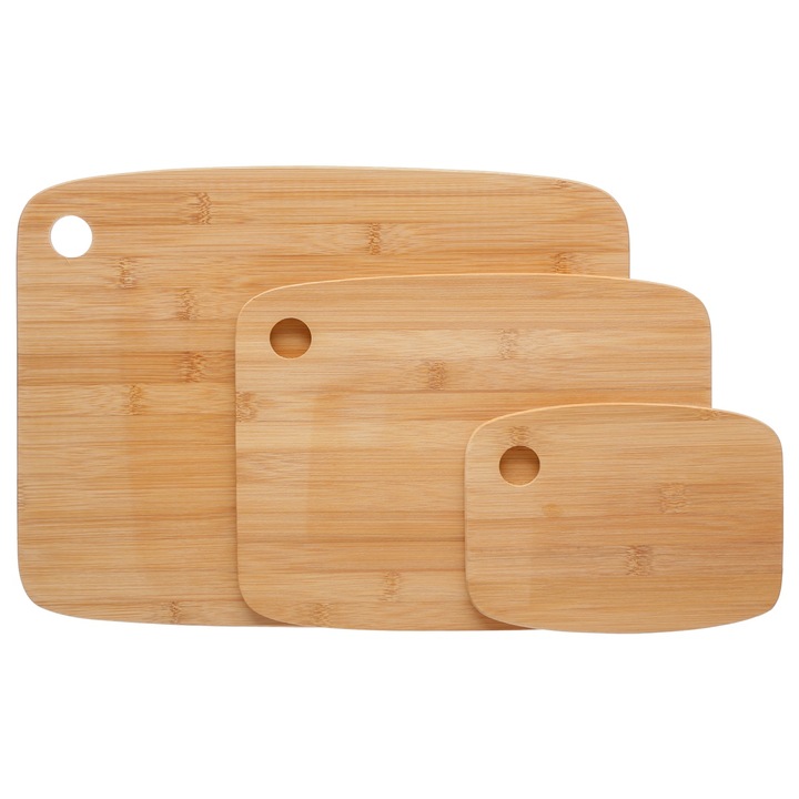 Set 3 tocatoare Bronx, bambus, 19x14x0.9 cm, 29x21.5x0.9 cm, 37x28x0.9cm
