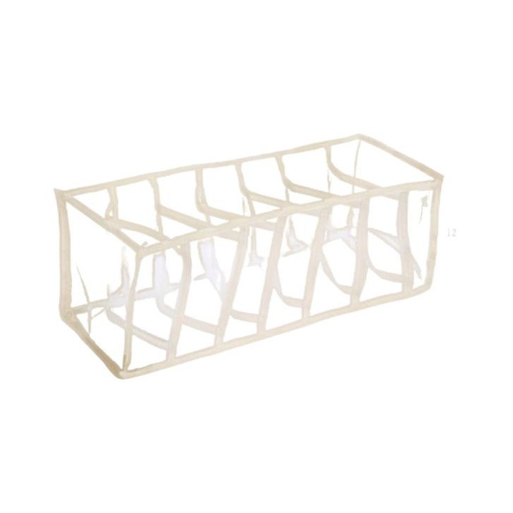 Органайзер за чекмеджета Magboss, 7 отделения, 32 x 12 x 12 см, бежов, прозрачен
