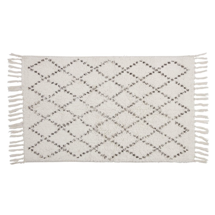 Covoras baie, Bumbac, 50x80 cm, Natur