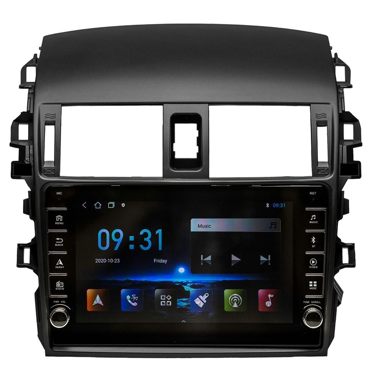Navigatie AUTONAV Android GPS Dedicata Toyota Corolla E140/E150 2009-2013, Model PRO 64GB Stocare, 2GB RAM, Display 8", WiFi, 2 x USB, Bluetooth, Quad-Core 4 x 1.8GHz, 4 x 50W