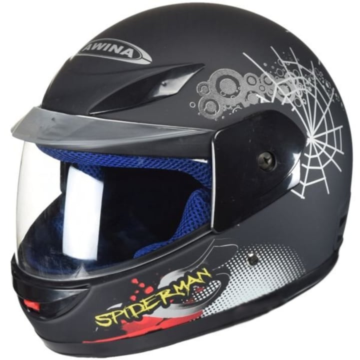 Casca copii integrala, marime 47-48 cm, culoare gri inchis mat