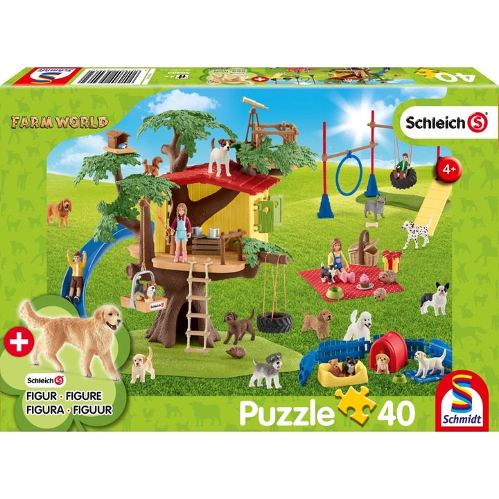 Пъзел Schmidt - Schleich Farm World: Щастливи приятели, 40 части, С фигурки на животни