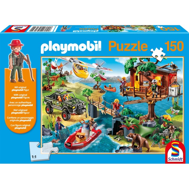 Пъзел Schmidt - Playmobil: Къщата на дървото, 150 части, С фигурка Playmobil