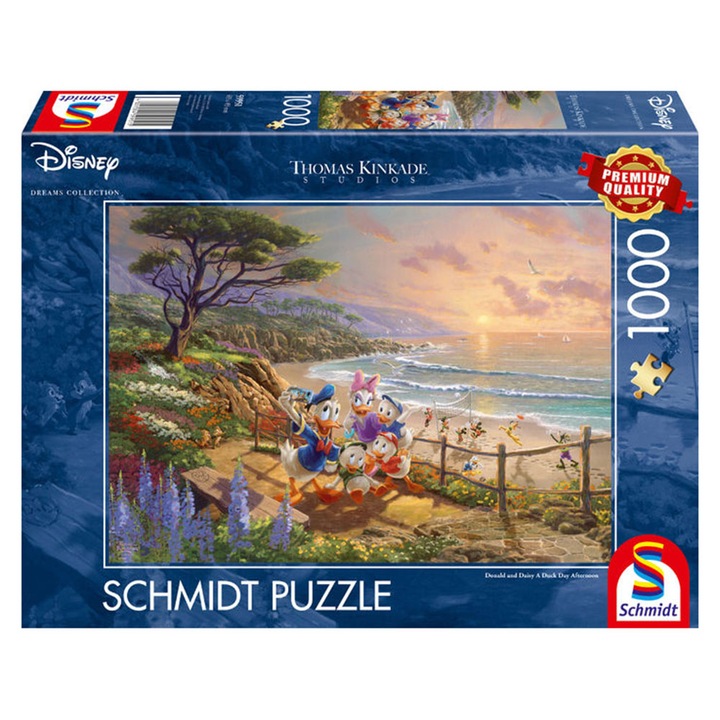 Пъзел Schmidt - Thomas Kinkade: Disney - Доналд и Дейзи на плажа, 1000 части