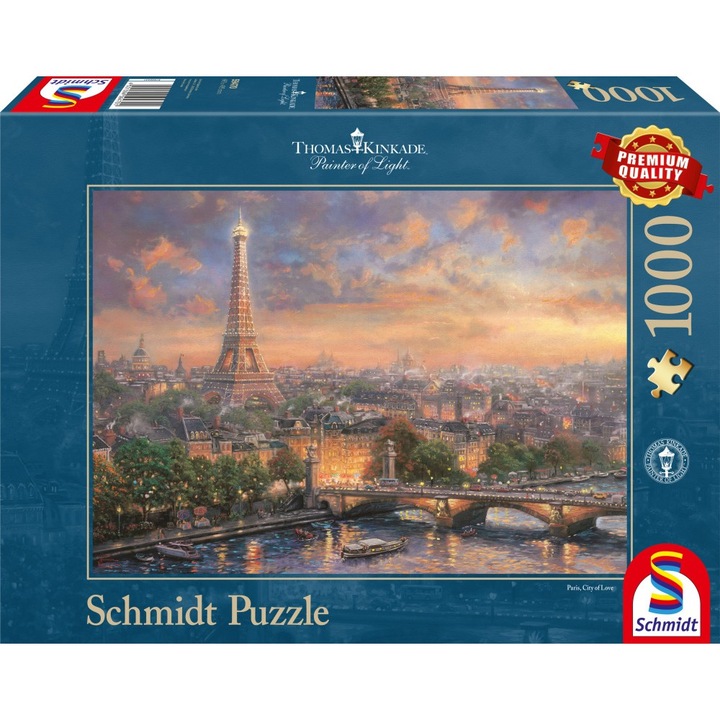 Пъзел Schmidt - Thomas Kinkade: Париж, градът на любовта, 1000 части